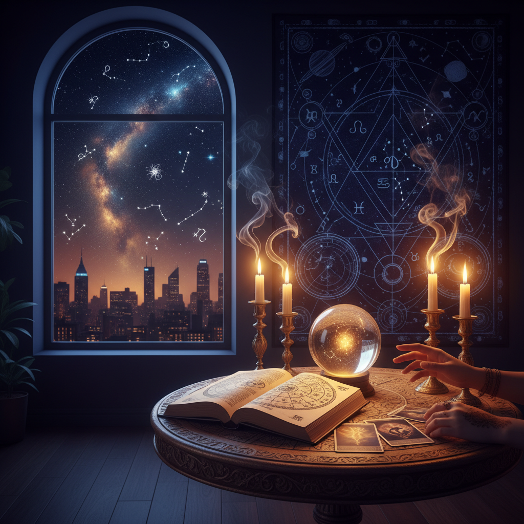 Mystical celestial image representing spiritual energy healing in New York City