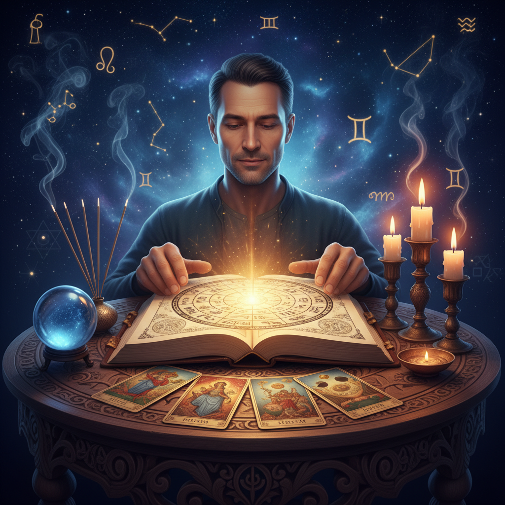 Mystical celestial image representing psychic readings in New York City