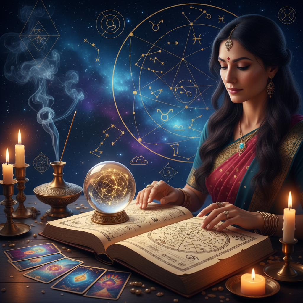 Mystical celestial imagery symbolizing astrology and spiritual healing in New York