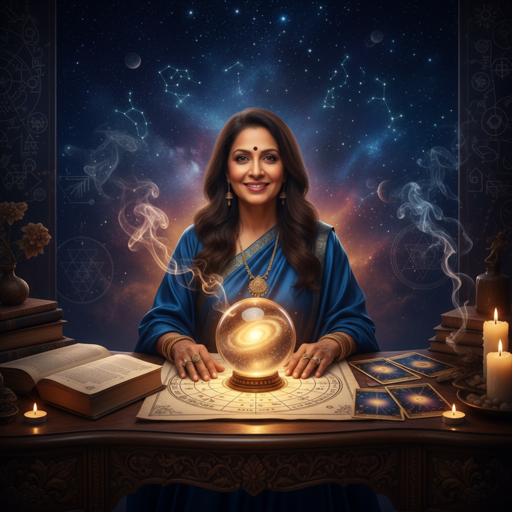 Trusted Astrologer Harlem New York for Vedic Guidance Mystical celestial chart with glowing stars over Harlem NYC skyline