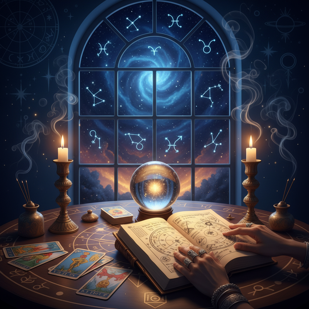 Expert Astrologer Harlem New York – Vedic & Spiritual Guide Mystical celestial chart with stars over Harlem New York skyline