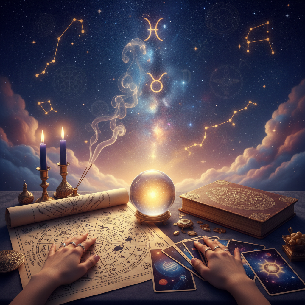 Mystical celestial image representing psychic reading in New York City