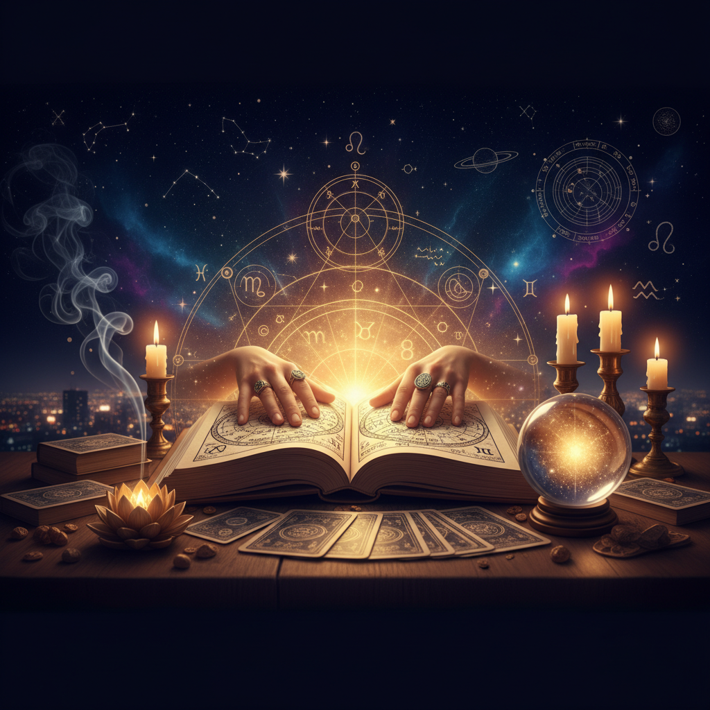 Clairvoyant New York: Unlock Psychic Sight with Master Krish Mystical celestial image illustrating clairvoyant psychic vision in New York City