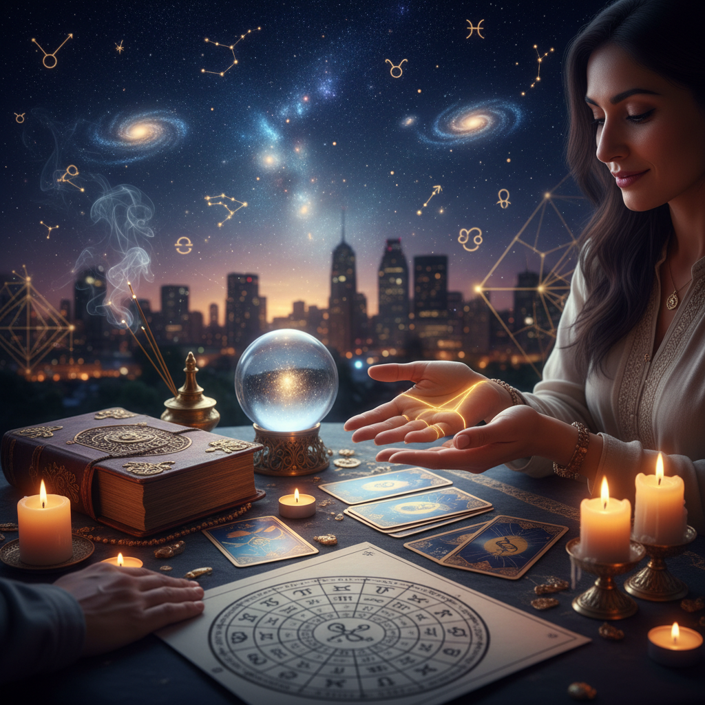 Expert Palm Reading New York | Life Line Insights in Harlem Mystical celestial image illustrating palmistry in Harlem New York