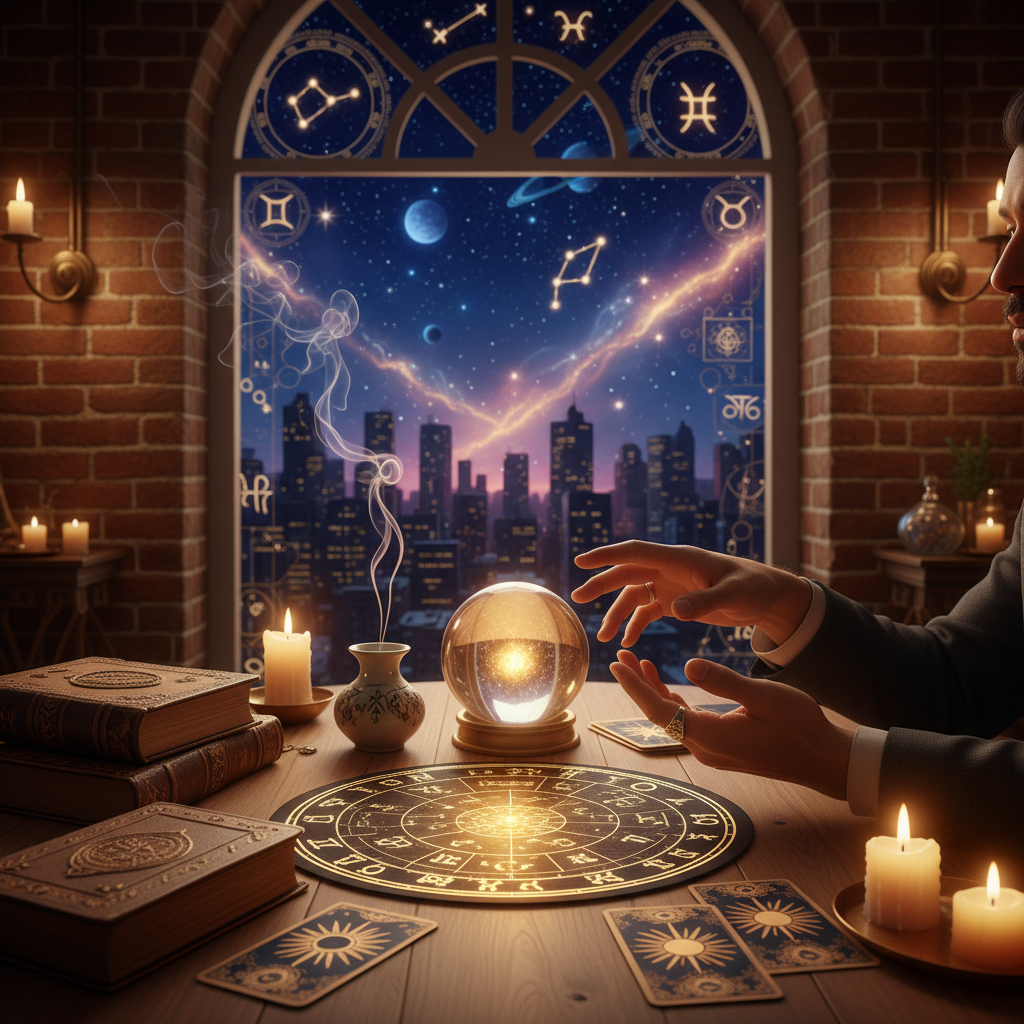 Expert Palm Reading New York – Life Line Insights in Harlem Mystical hands and glowing palm lines under Harlem lights in New York