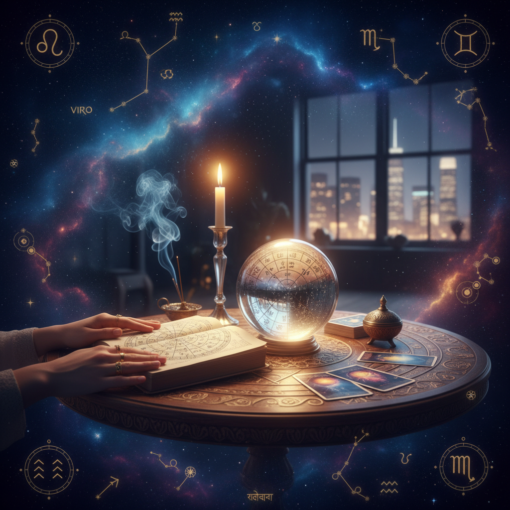 Unlock Spiritual Insights with a Psychic Medium New York Mystical spiritual light and aura energy in New York cityscape background