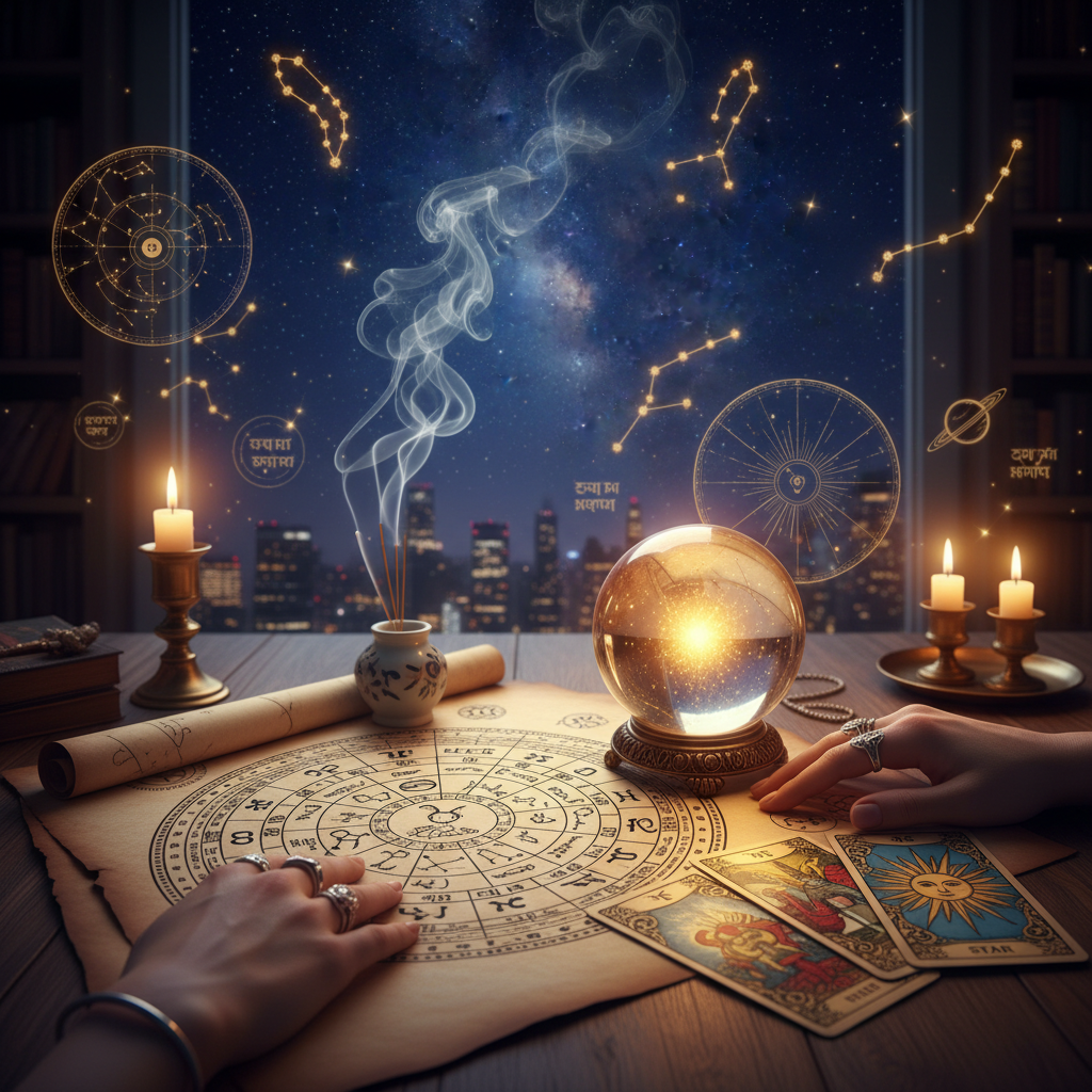 Trusted Psychic Reading New York by Master Krish Mystical celestial image depicting spiritual guidance in New York City
