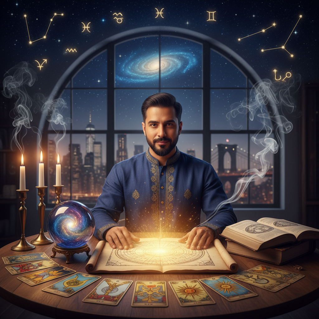Authentic Psychic Reading New York with Master Krish Mystical celestial image symbolizing spiritual guidance in New York City