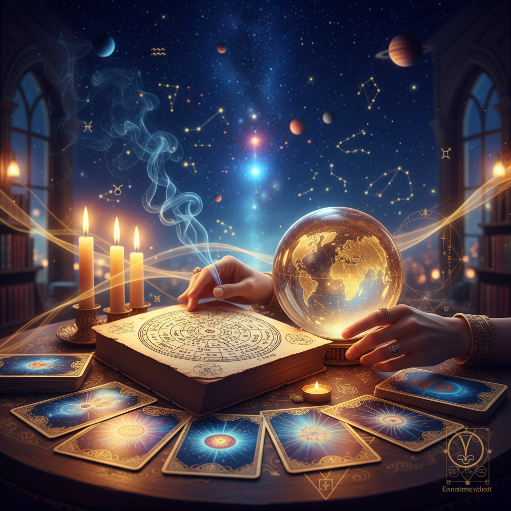 Mystical celestial image symbolizing spiritual reading in New York City nightlife