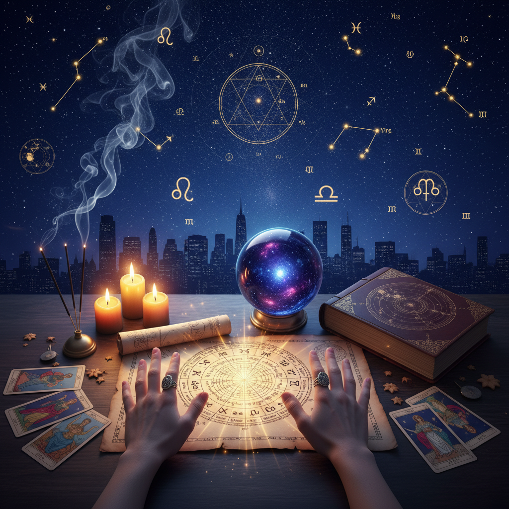 Find Your Trusted Spiritual Reader New York City Mystical celestial image symbolizing spiritual reading in New York City