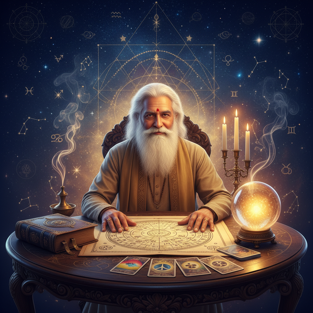 Trusted Spiritual Reader New York | Master Krish in NYC Mystical celestial image representing spiritual reading in New York City