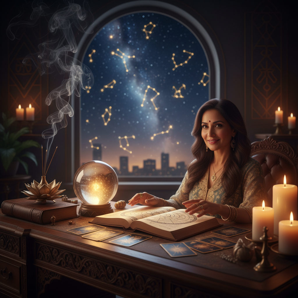 Top Astrologer in Bronx New York for Accurate Readings Mystical celestial sky with stars and zodiac signs over New York City