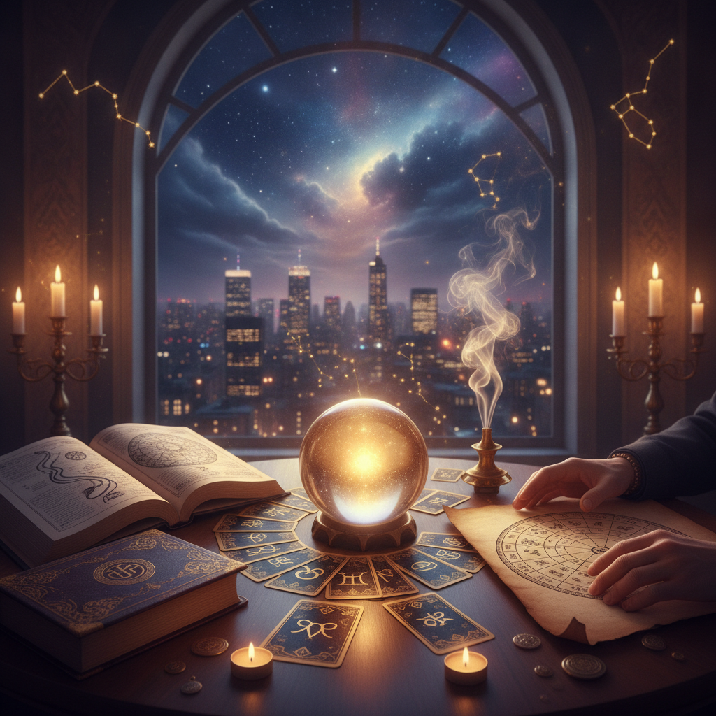 Discover Aura Reading in New York with Master Krish Mystical celestial image showing vibrant aura colours around a person in New York