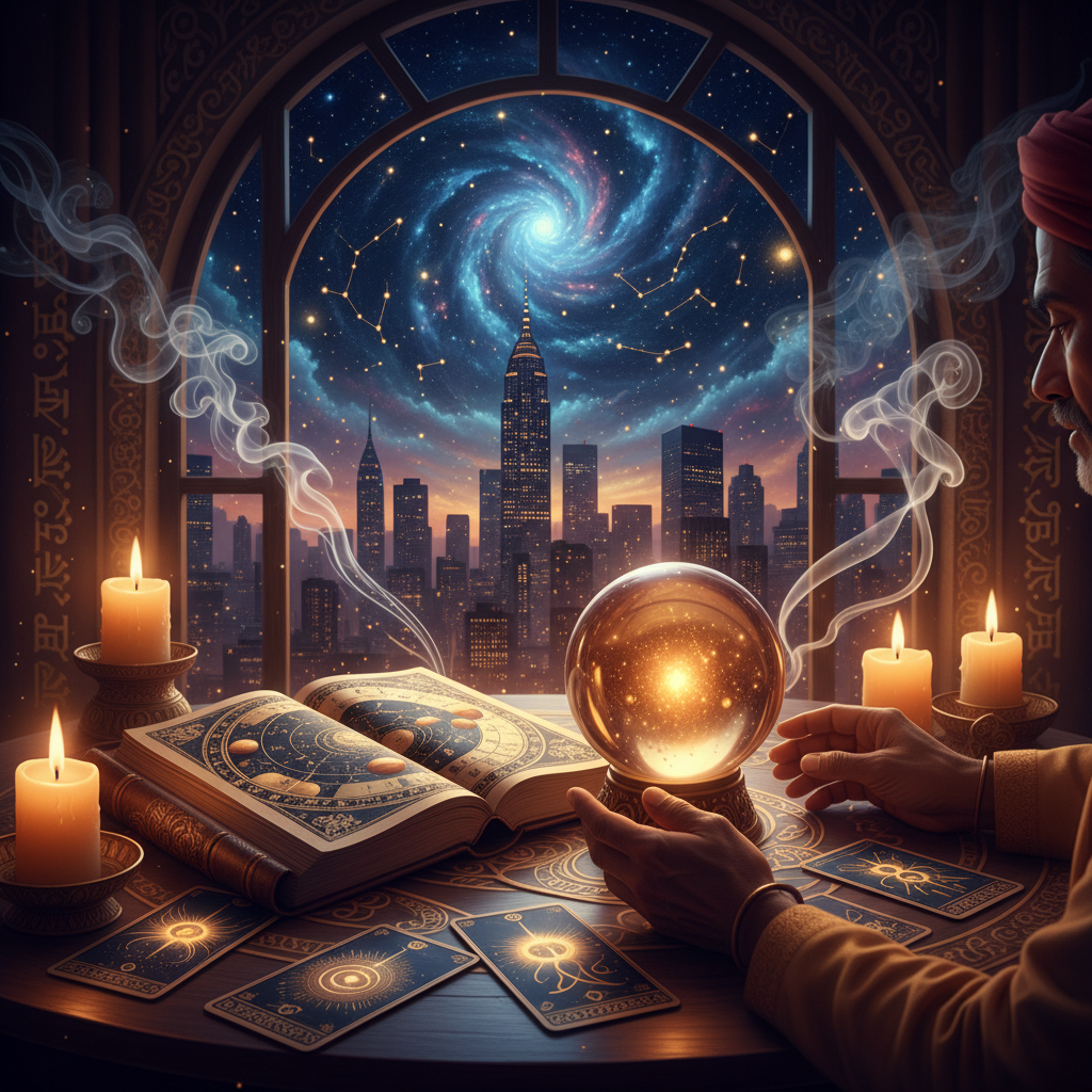 Effective Negative Energy Removal in New York with Master Krish Mystical celestial energy healing image representing spiritual balance in New York