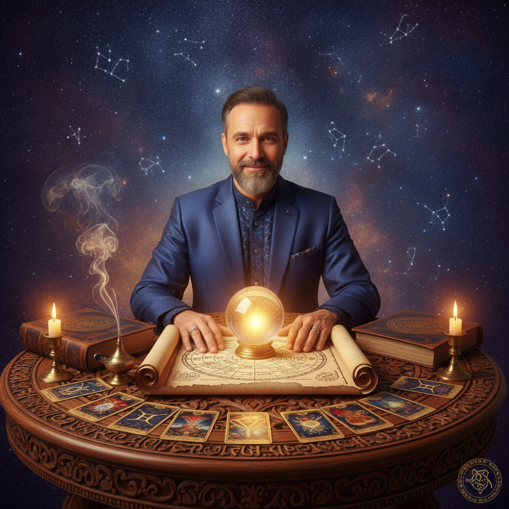Mystical celestial imagery representing spiritual reading in New York City