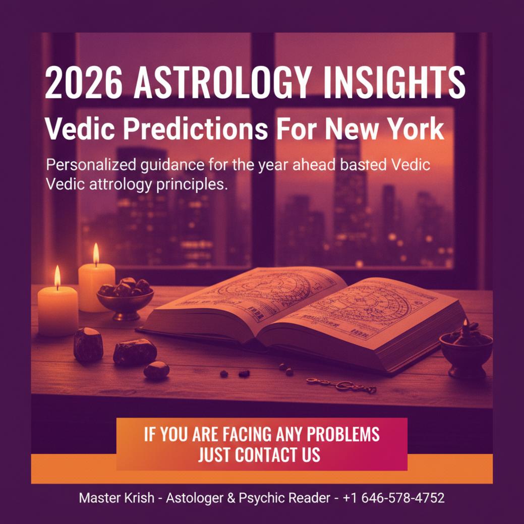 What 2026 Vedic Astrology Predictions Mean for New York Vedic astrology charts and books lit by candlelight in New York, NY