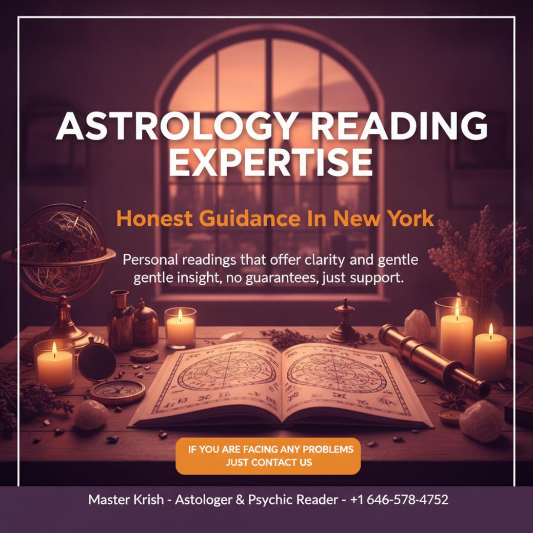 How Astrology Reading in New York Can Bring Clarity Astrology reading with birth chart and candles in New York office