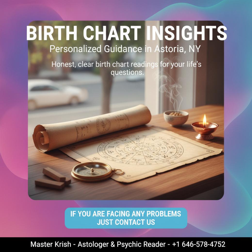 How Birth Chart Reading in Astoria Can Clarify Your Path birth chart reading astrology setup on table with Astoria neighborhood view