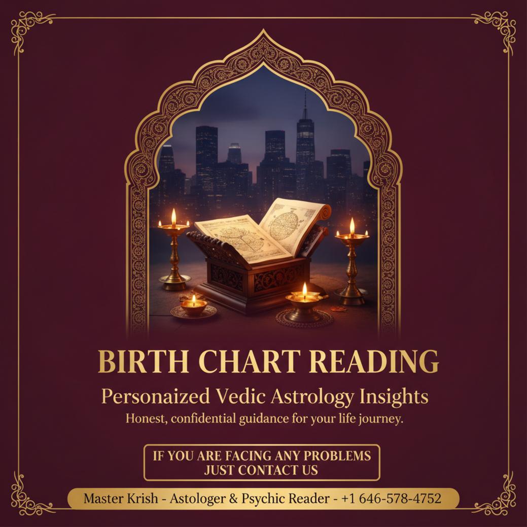 Vedic birth chart reading setup in calm Manhattan setting