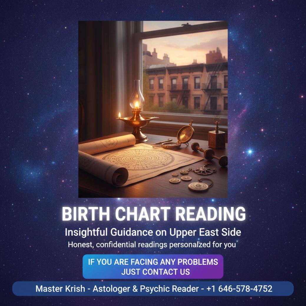 Birth chart reading tools on desk Upper East Side, NY