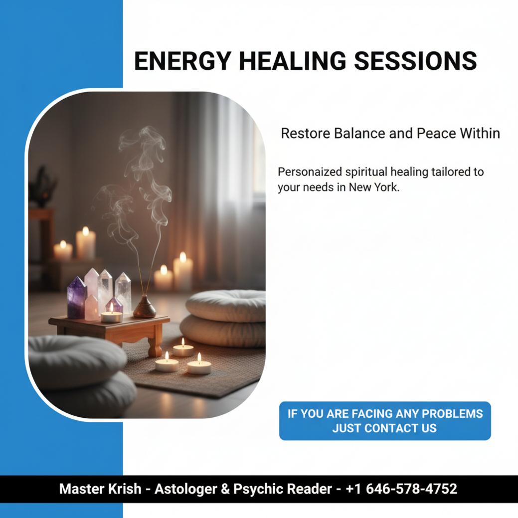 How Energy Healing Can Help You in New York, NY Energy healing setup with candles and crystals in New York room