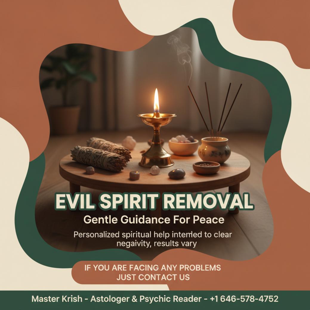 Evil spirit removal spiritual space with lamp and incense in Bronx
