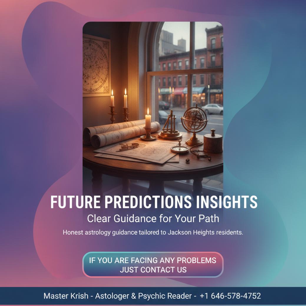 Future predictions at astrological reading table in Jackson Heights