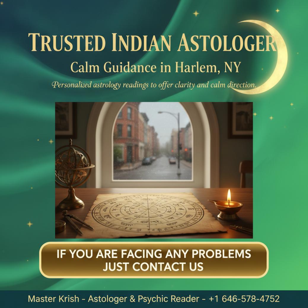 How an Indian Astrologer in Harlem Can Help You Today Traditional Indian astrologer tools and chart on wood desk Harlem, NY