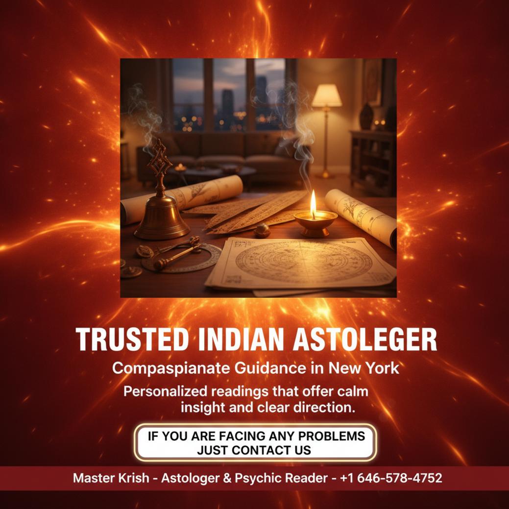 How an Indian Astrologer in New York Can Provide Clarity When You’re Unsure Indian astrologer Vedic astrology tools on desk New York room