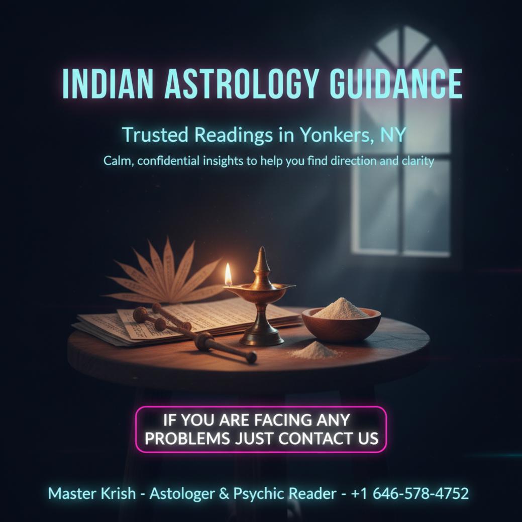 Finding a Trusted Indian Astrologer in Yonkers, NY Traditional Indian astrology tools on table representing indian astrologer in Yonkers, NY