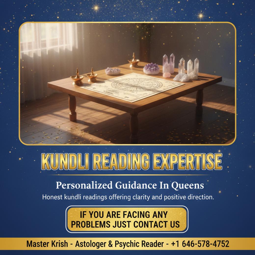 Kundli reading charts and spiritual setup in Queens, NY
