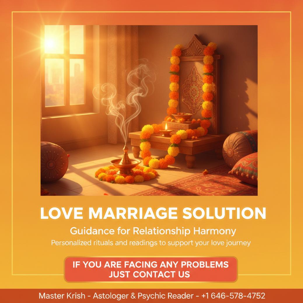 Softly lit traditional puja altar for love marriage solution Astoria NY