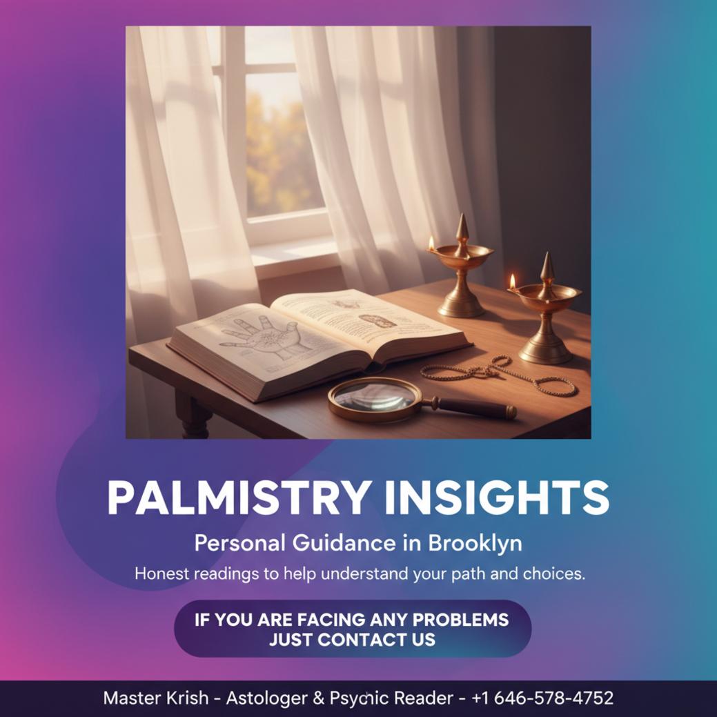 How Palmistry in Brooklyn Can Offer Personal Clarity Palmistry reading setup with traditional tools in Brooklyn setting