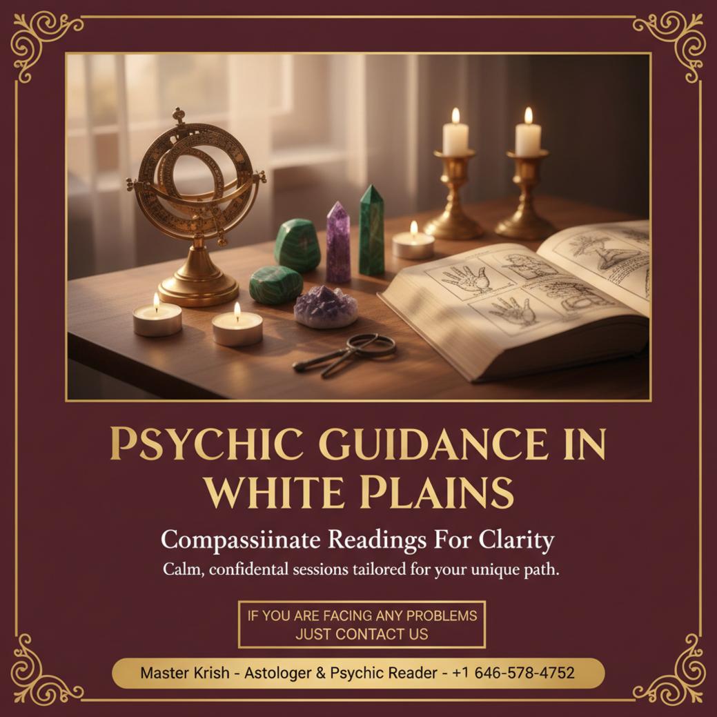 Psychic reading tools on a calming table in White Plains, NY