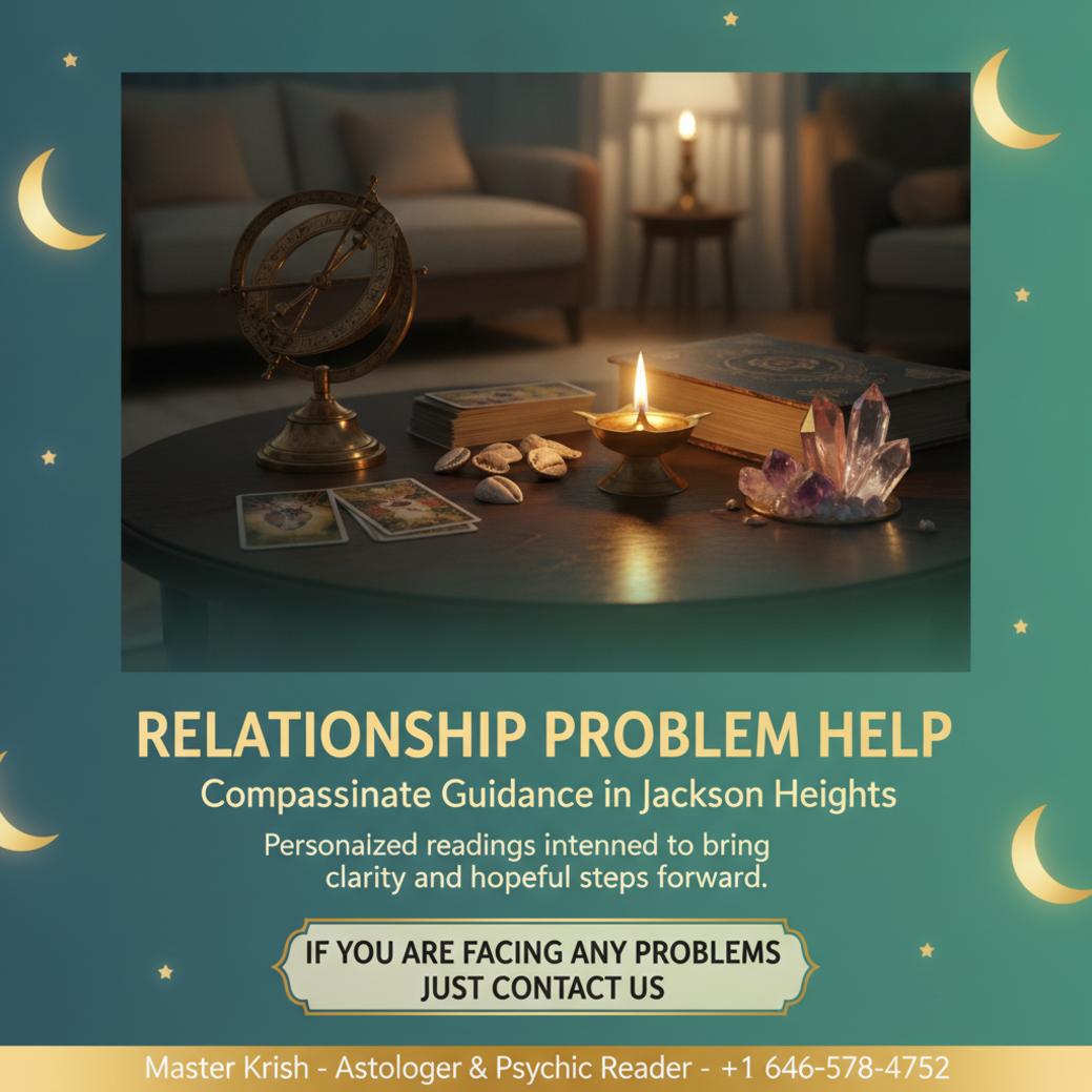 How Relationship Problem Solution Helps in Jackson Heights, NY Relationship problem solution tools in a calm spiritual room in Jackson Heights