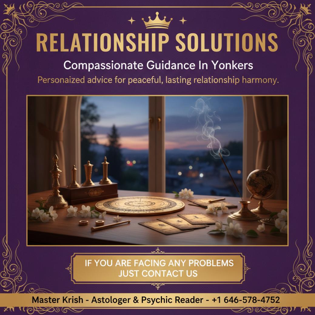 Finding Relationship Problem Solutions in Yonkers, NY Traditional Vedic astrology tools with incense in serene Yonkers setting