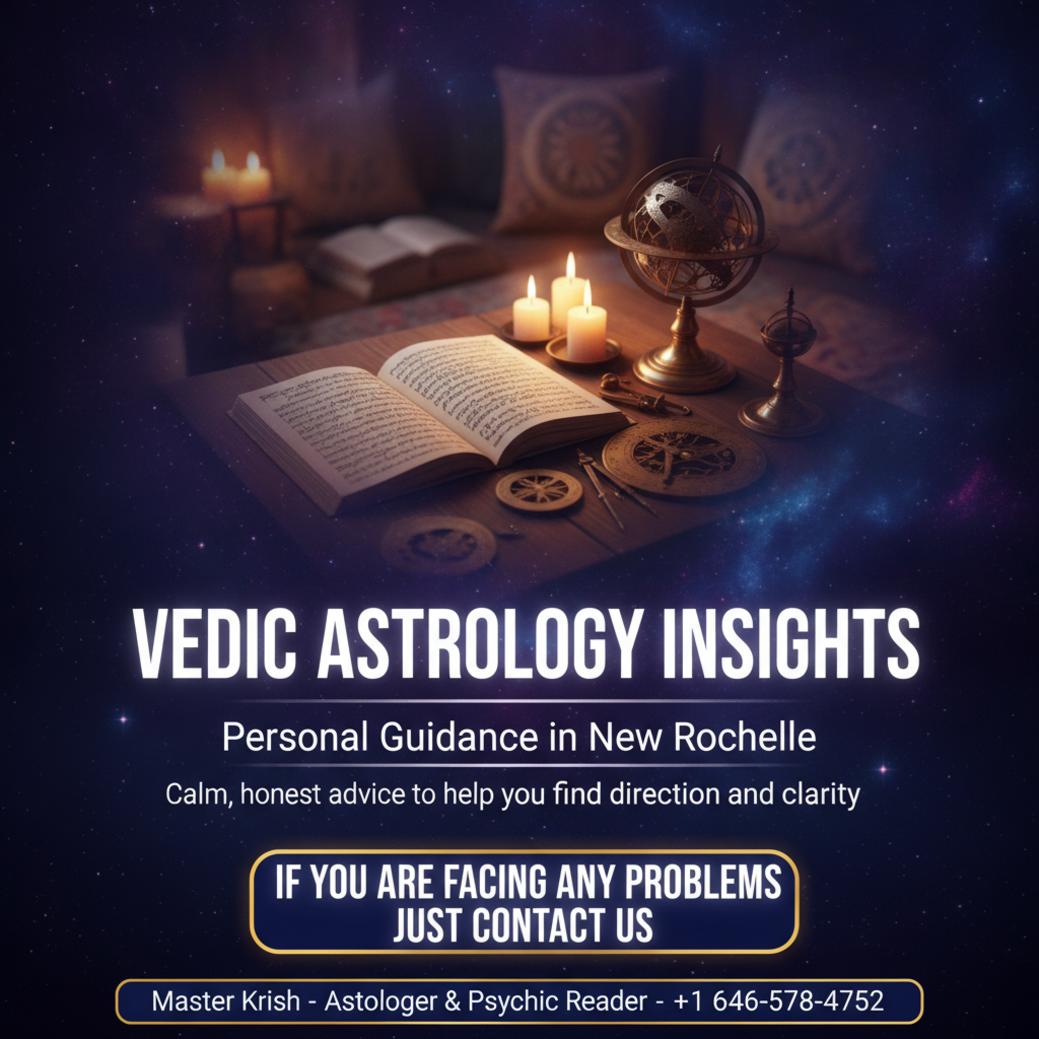 How Vedic Astrology in New Rochelle Can Guide Your Next Step wooden table with vedic astrology instruments and ancient manuscript in New Rochelle
