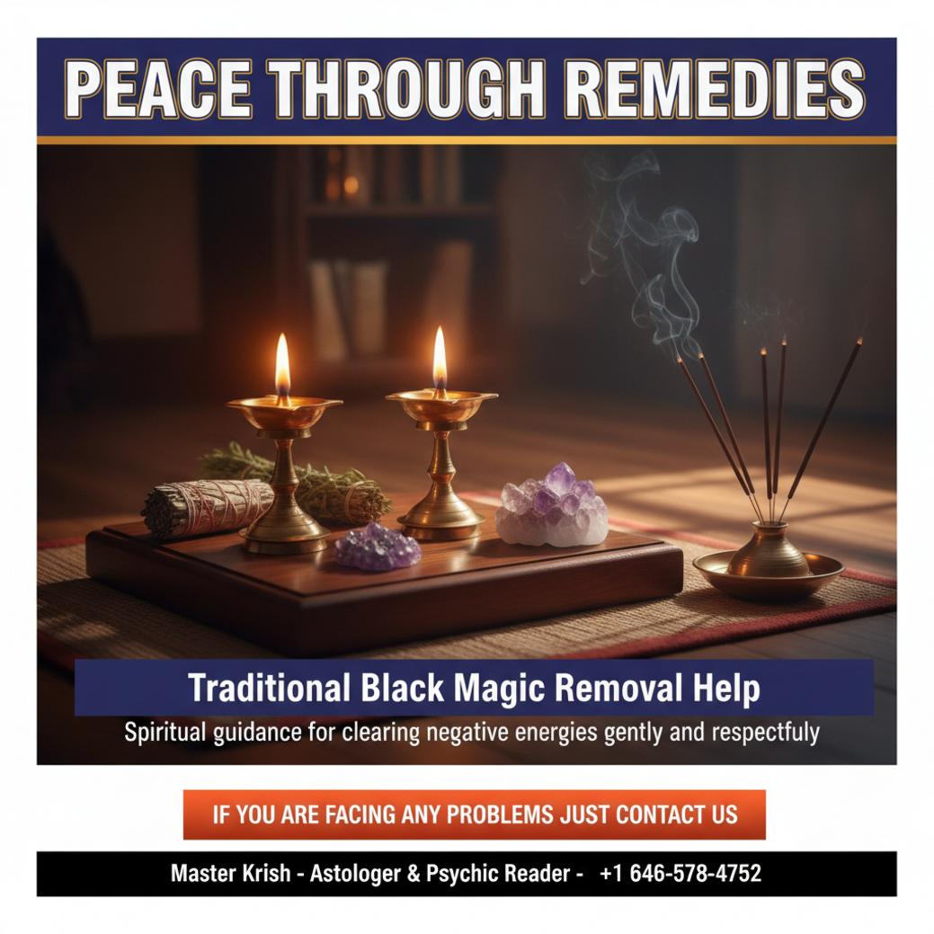 How Black Magic Removal Works in Long Island, NY Traditional black magic removal ritual items in peaceful spiritual room Long Island