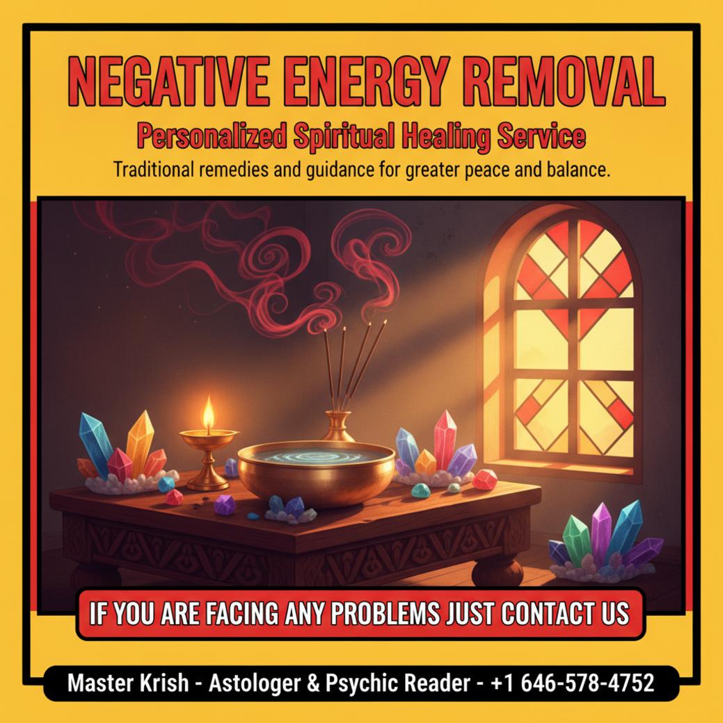 Calm Negative Energy Removal in New York by Master Krish Negative energy removal altar with incense and lamp in New York room
